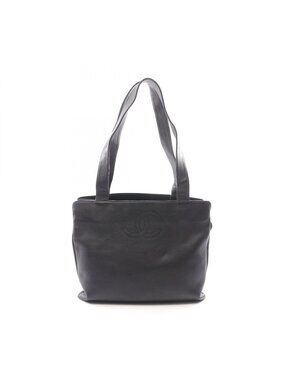 Chanel Tote Bag CC Logo Black Lambskin